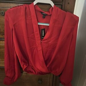 Red silk business top!